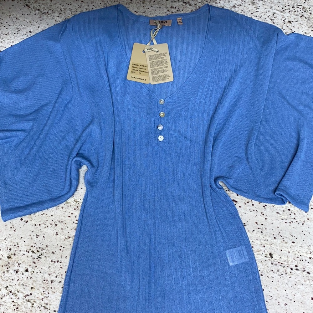 NWT $250 Yuka Paris Platinum Knit Sweater Top